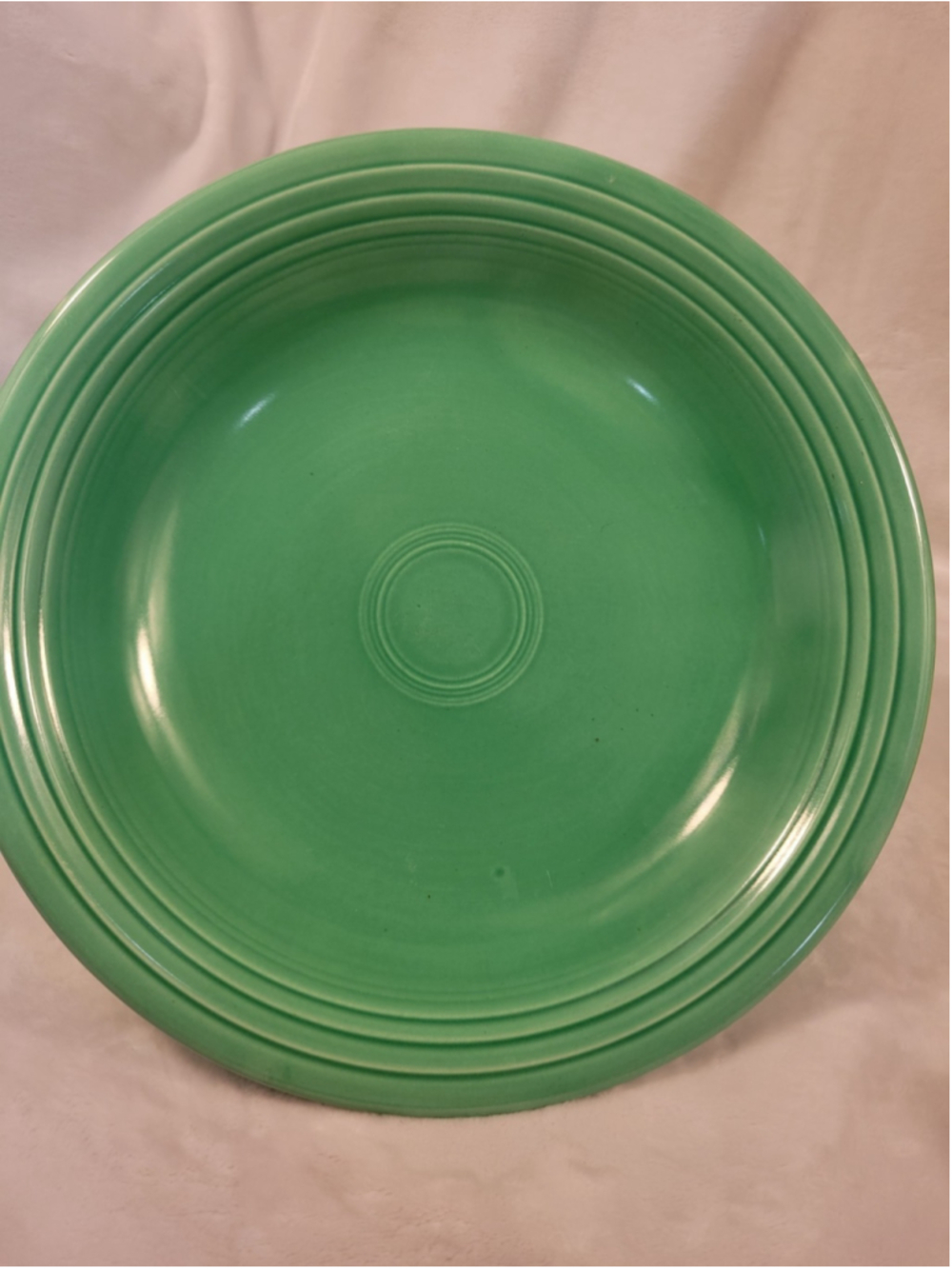 Vintage Fiestaware Large Round Footed Pedestal Compote Bowl, Green, 12 ¼" 5"